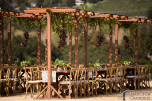 Redwood Tables with Trellises 5"x8"x8"h