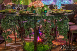 Jungle Branch Tables 60"round Glass Tops x 30"h