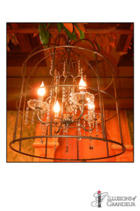 Bird Cage Chandelier 21"x21"x24"H