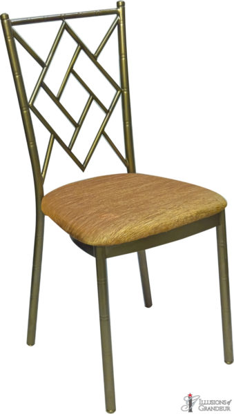 Bronze Diamond Chairs with Rust Crinkle Cushion
