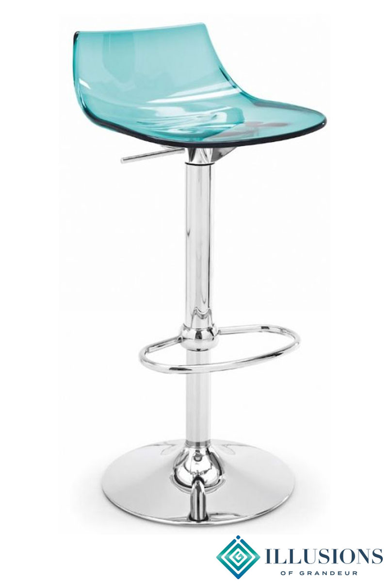 Aqua Acrylic Barstool