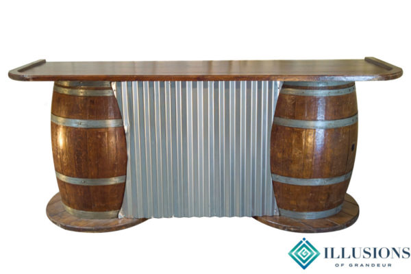 Barrels with Corrugated Metal Bars