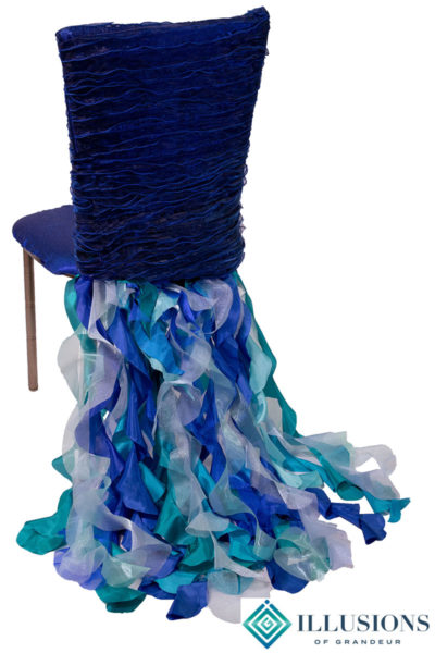 Bronze Diamond Chairs with Blue Ribbons