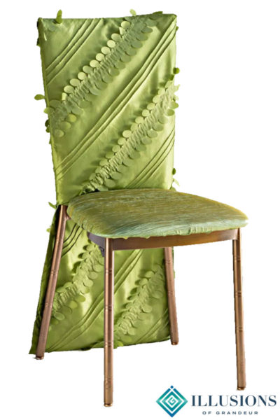 Bronze Diamond Chairs with Green Leaves Chair Back