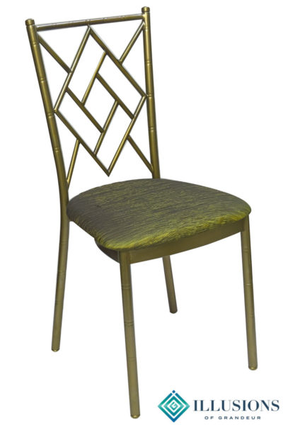 Bronze Diamond Chairs with Moss Green Cushion