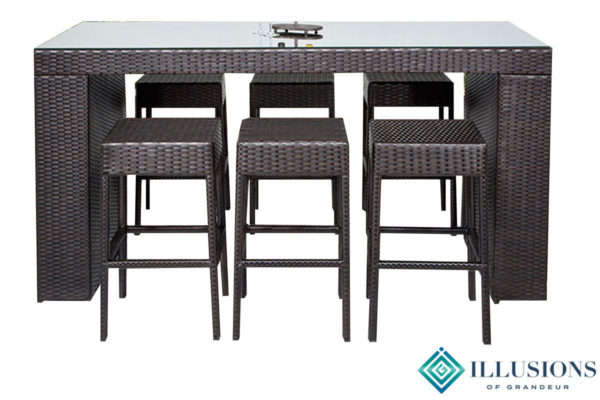 Napa Bar Table Sets with Backless Bar Stools