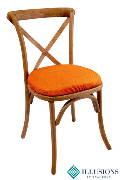 Vineyard Chairs with Orange Jute Cushion