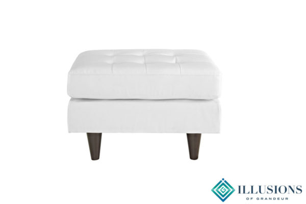 White Leather Ottomans