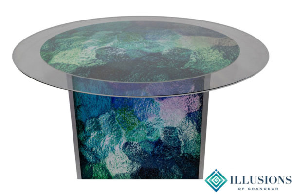 Illuminated Abstract Blue/Green Dining Tables ~large