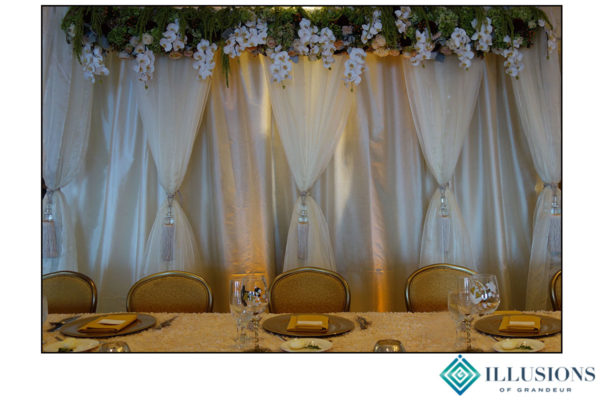 Wedding Head Table Fabric with Flowers