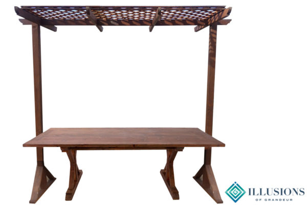 Redwood Table with Trellis