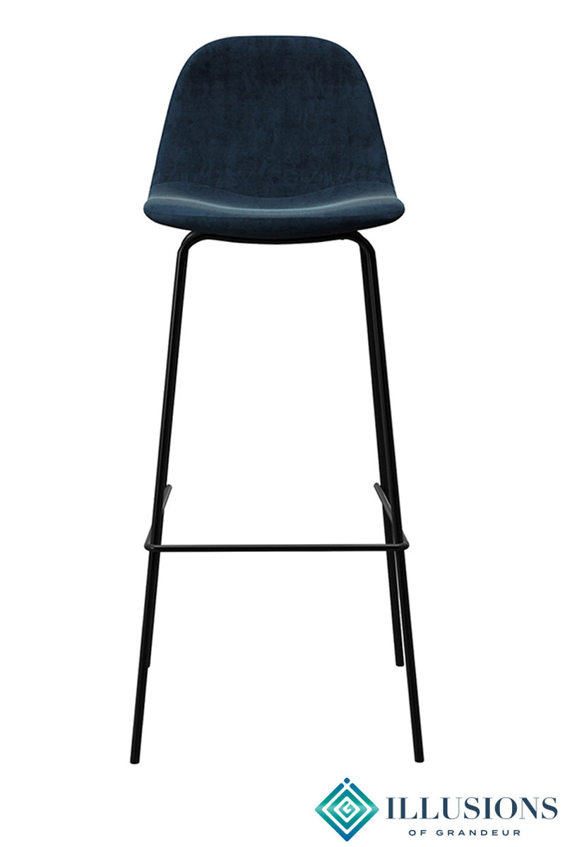 Blue Velvet Bar Stools - Illusions of Grandeur